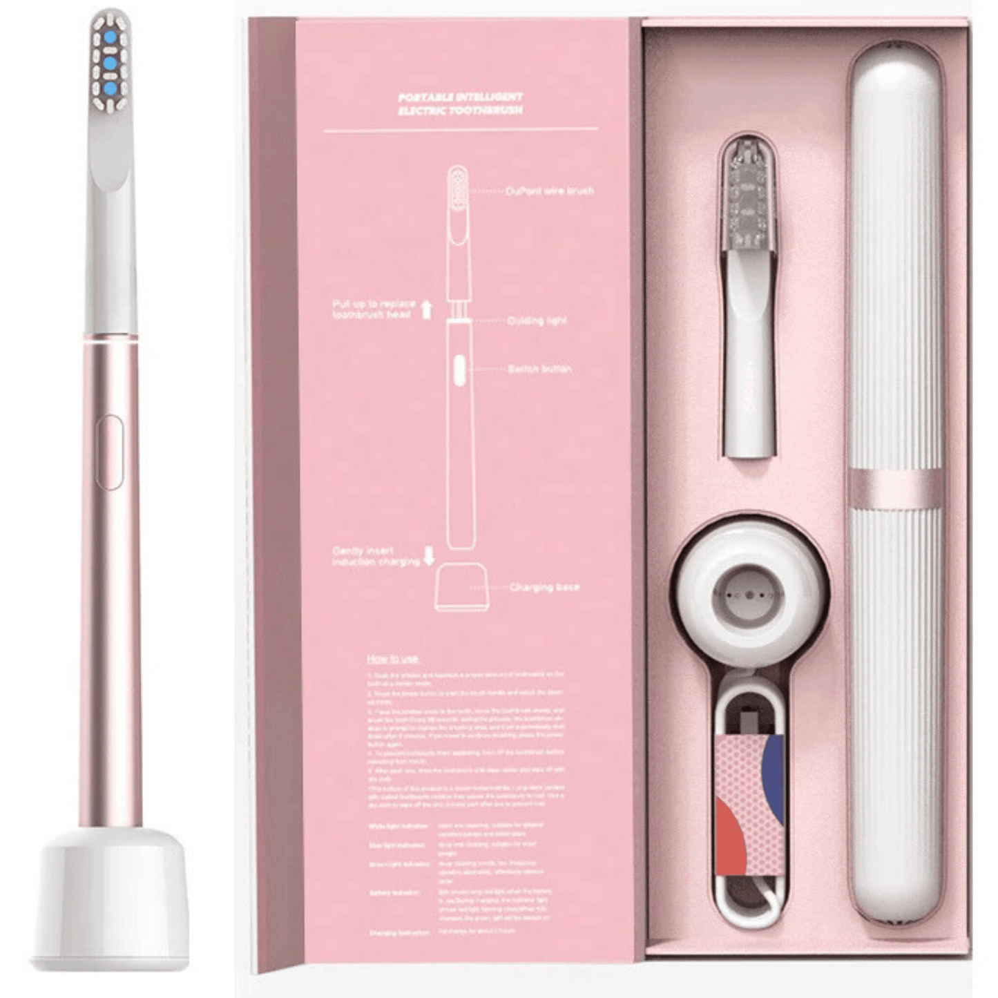 Zahnfee Schallzahnbürste mit 3 extra Bürstenköpfen